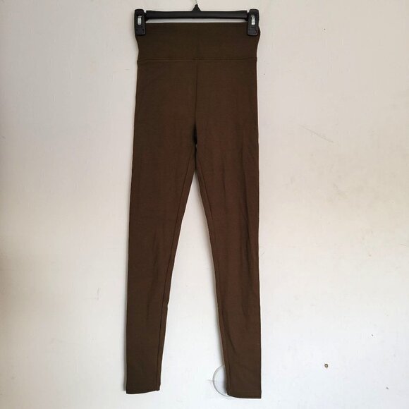 NEW Forever 21 Full Length Dark Olive Green Brown Legging Tights Size Small - Picture 1 of 8